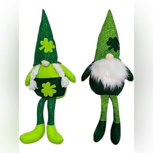 Bundle 2 PCS St. Patrick's Day Gnome Plush and St. Patrick's Day Doormat - Picture 1 of 6